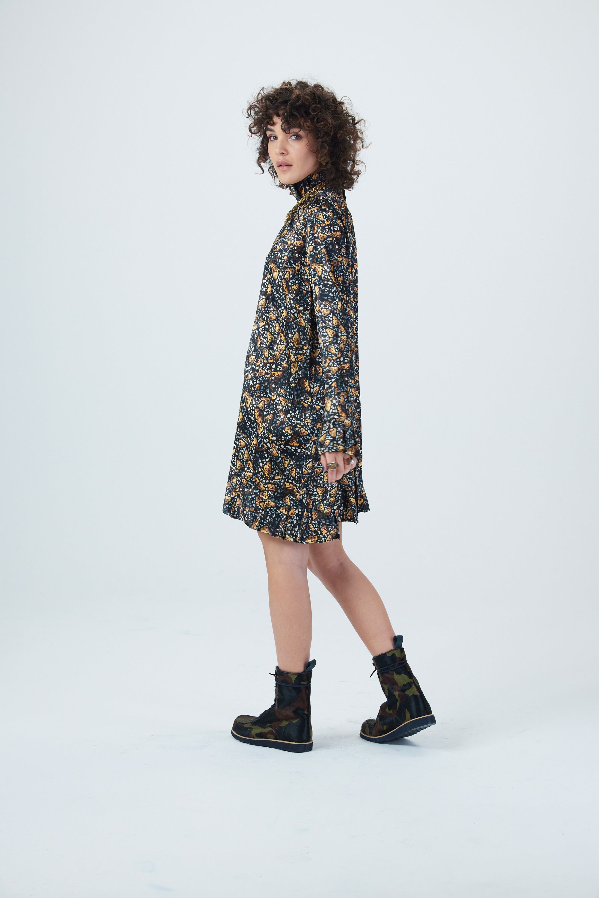 Muse dress in Hunter print