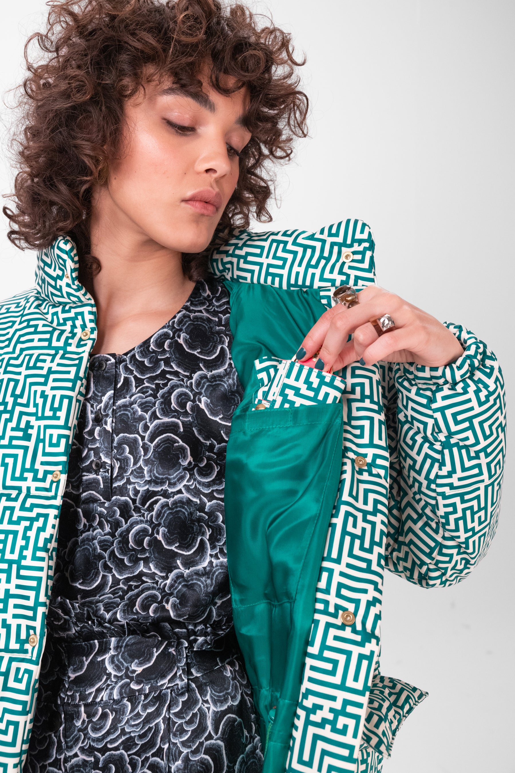 Donna jacket in Maps print