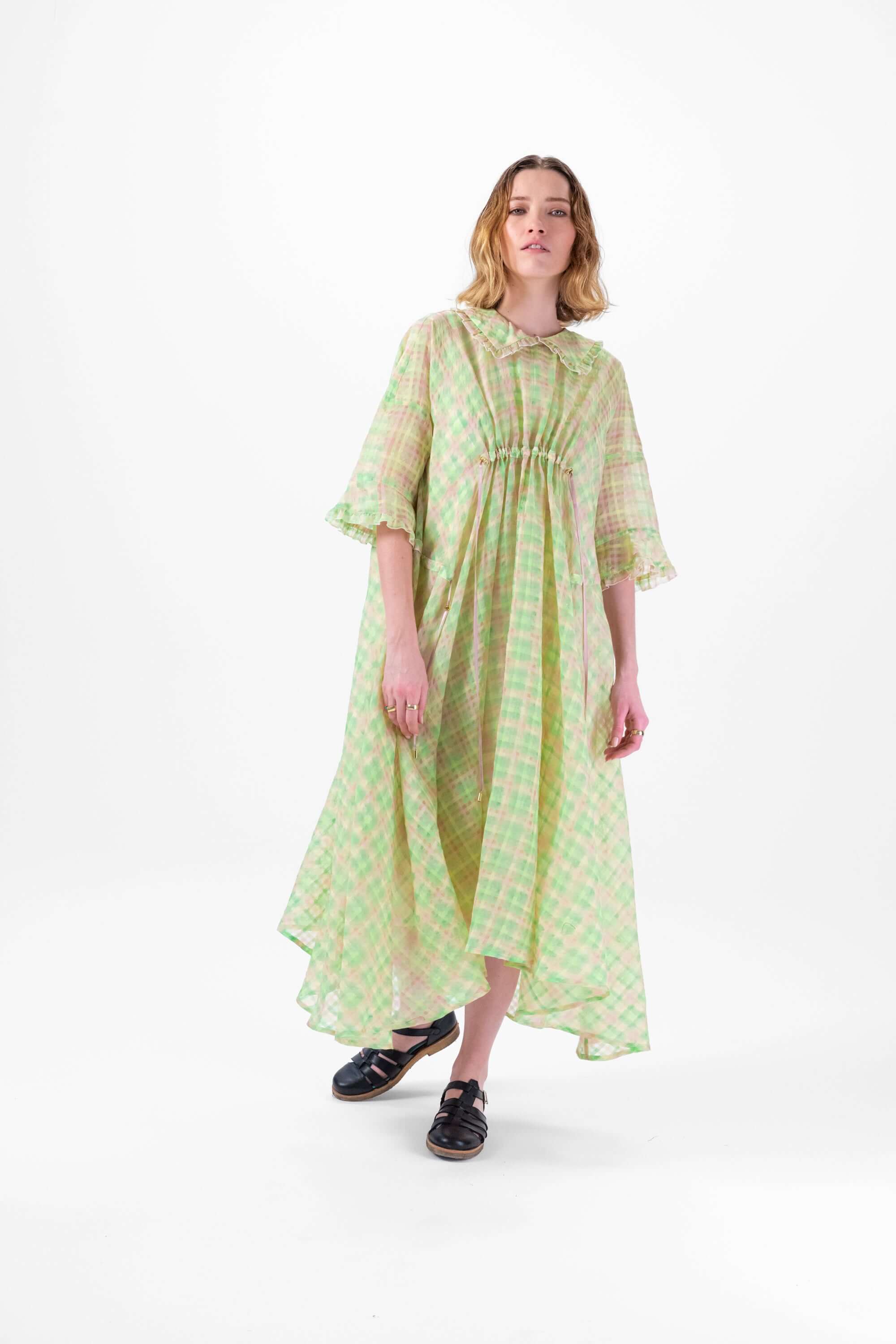 Robe Scarlett en Vichy Roseraie