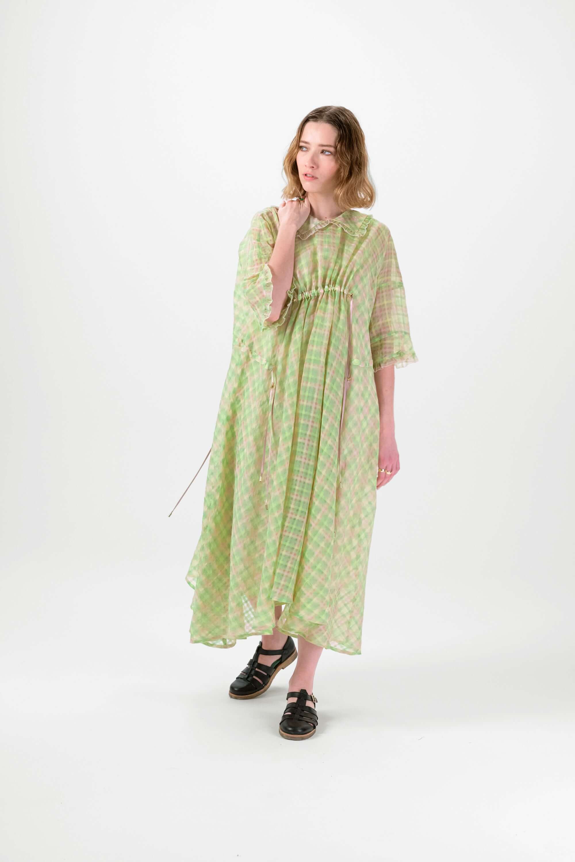 Robe Scarlett en Vichy Roseraie