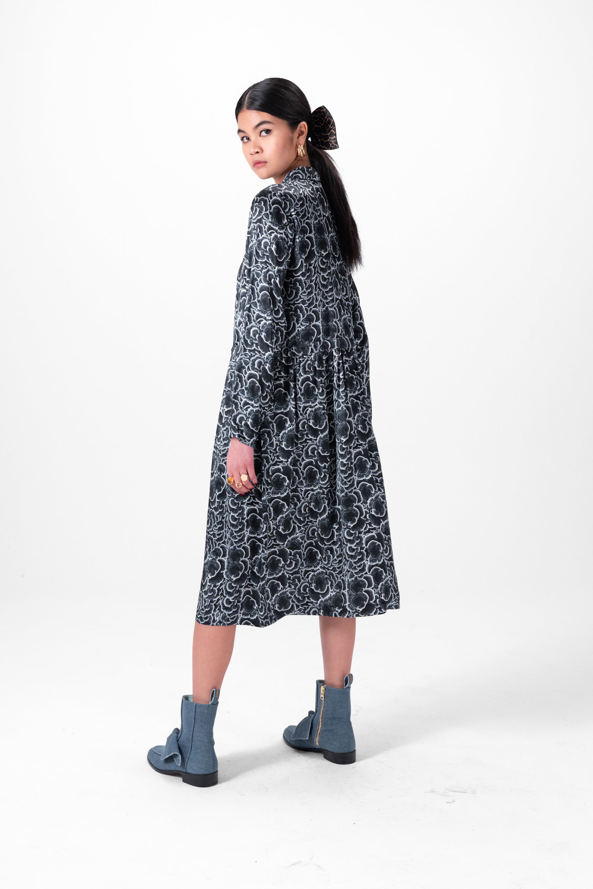 Edison dress in Licorice Funghi print