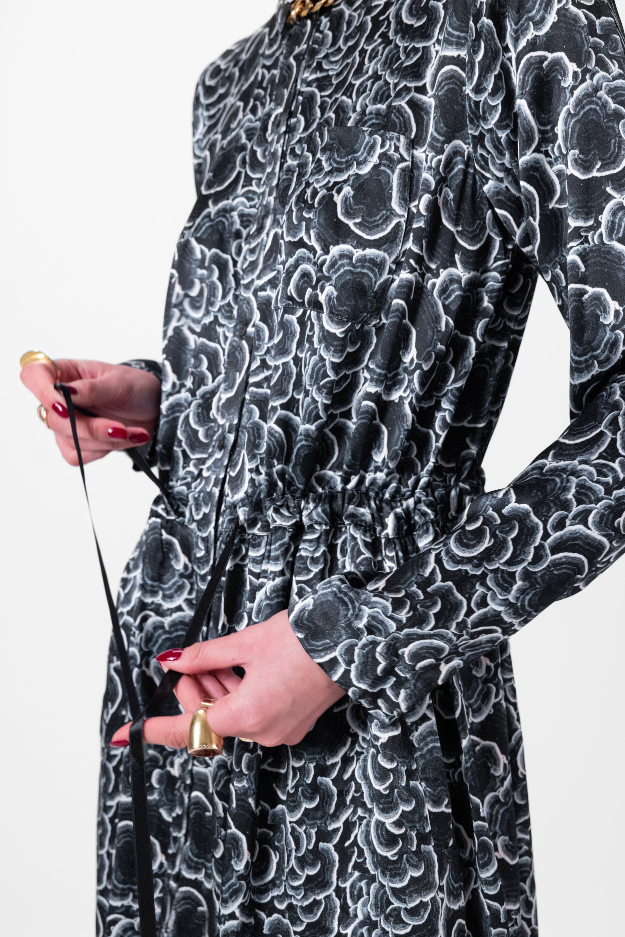 Edison dress in Licorice Funghi print