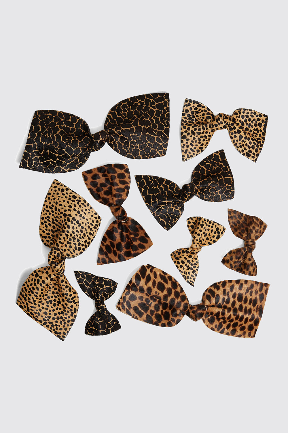 Mini hair clip in Leopard printed leather