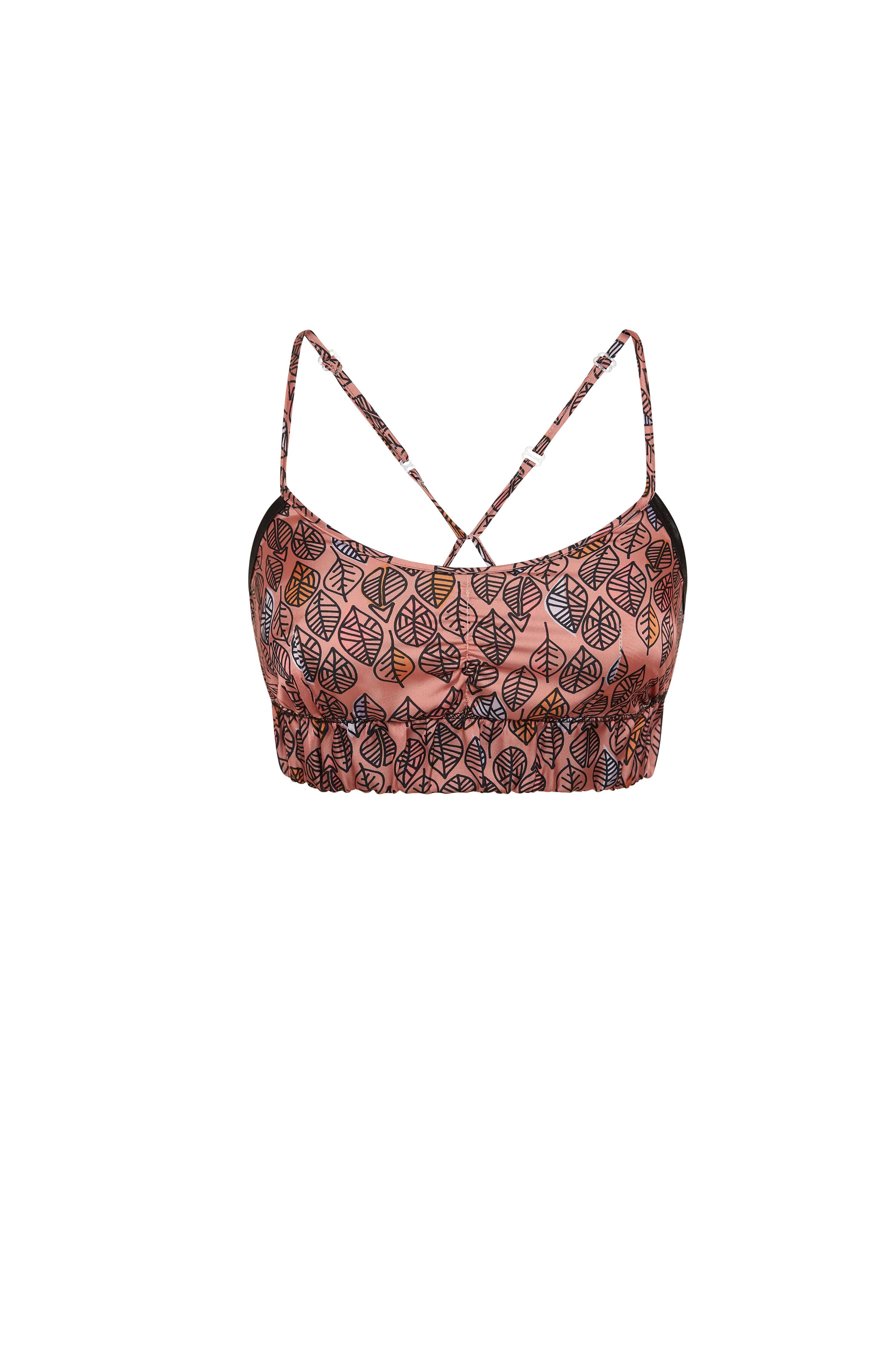 Bralette in pink Leaf print | Heimstone