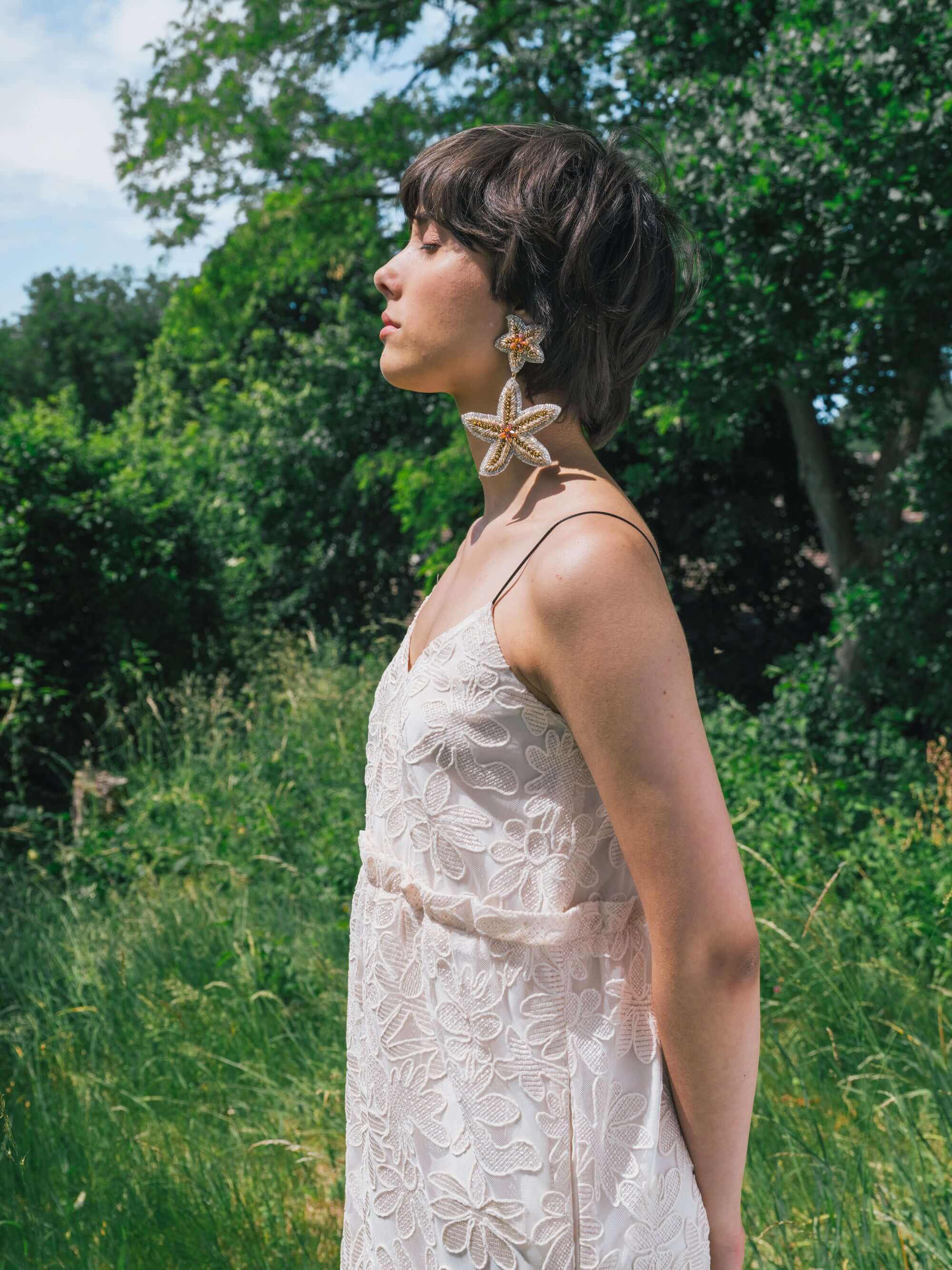 Lottie jumpsuit in Daisy lace