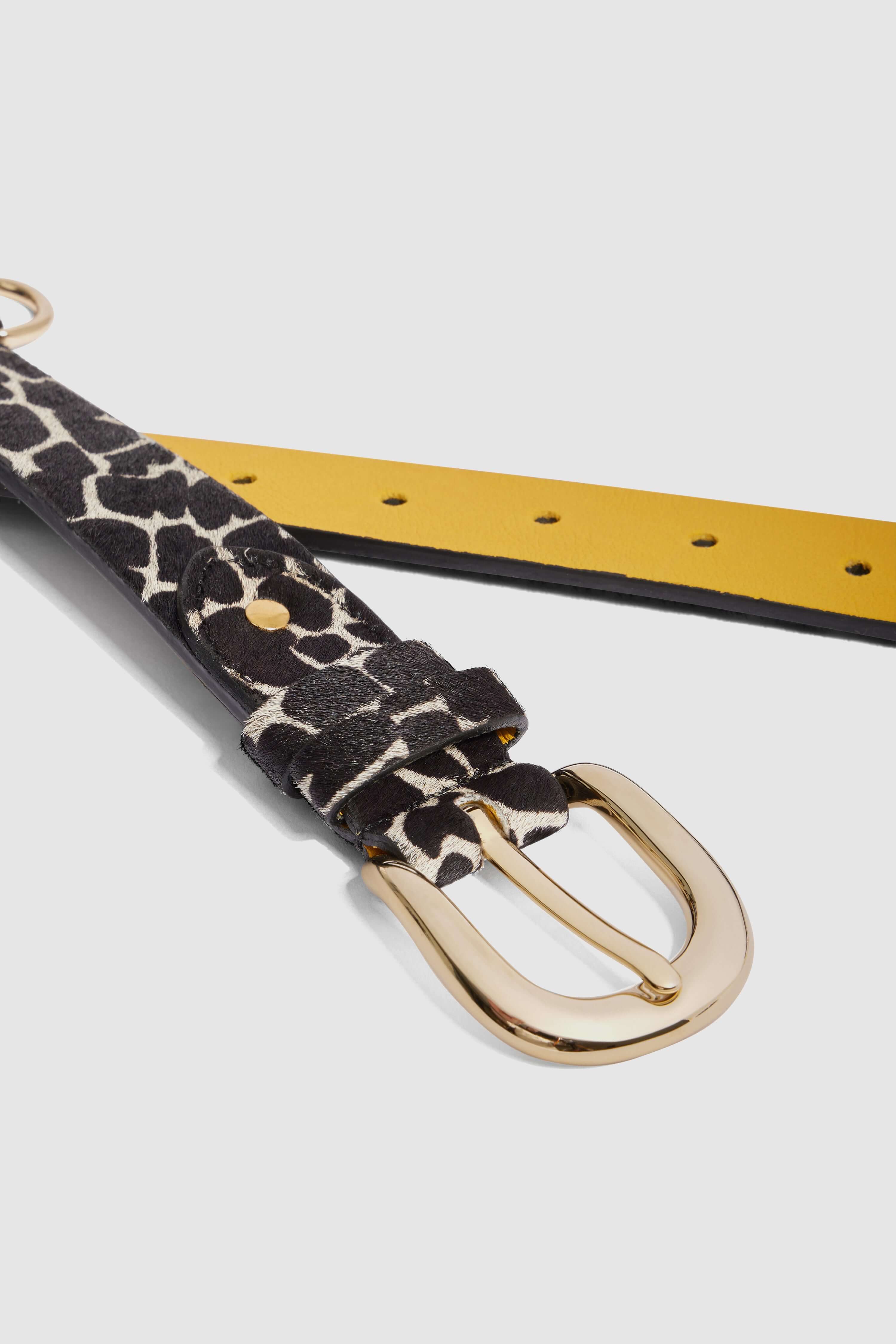 Belt in white Giraffe printed leather | Heimstone