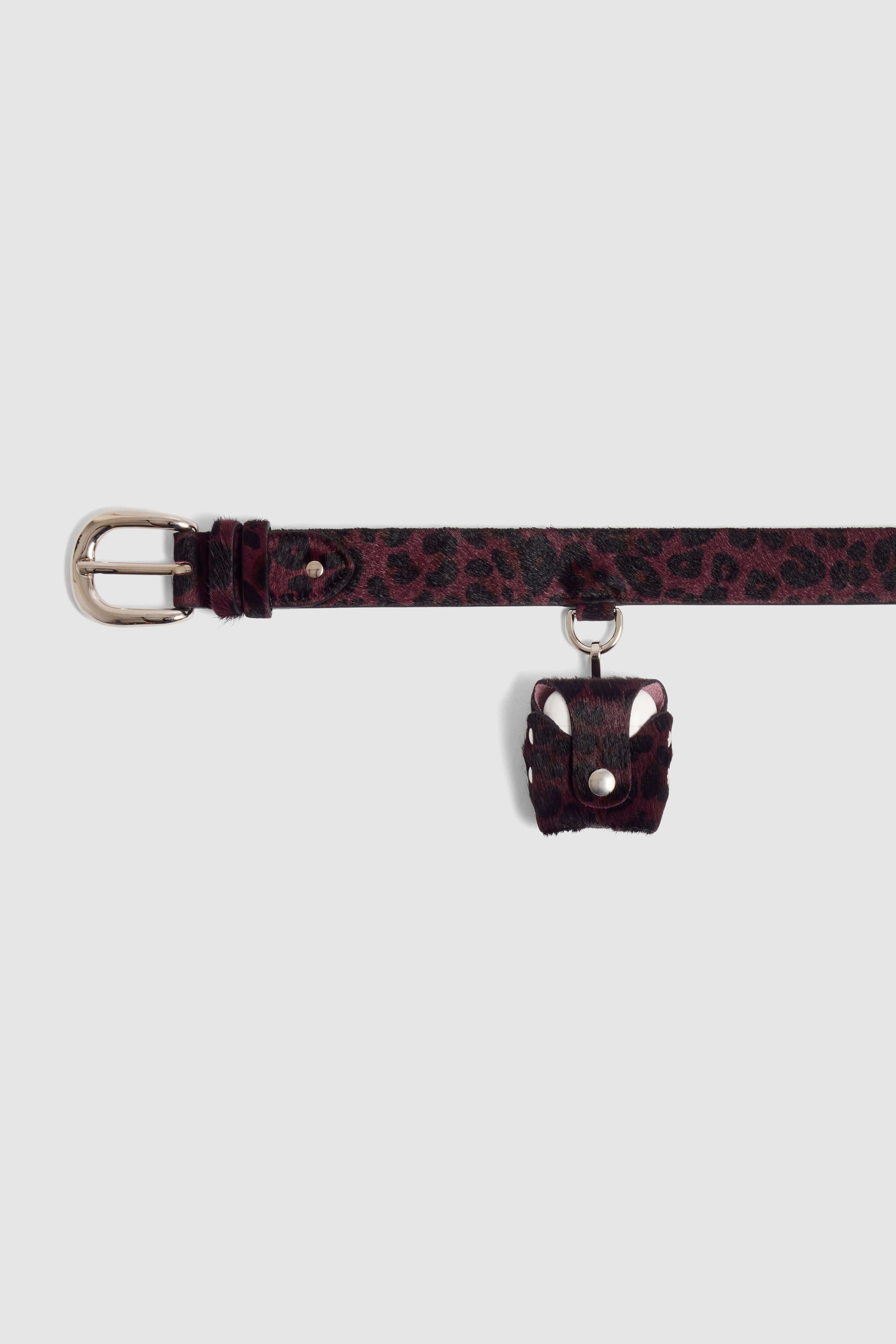 Belt in burgundy Leopard leather | Heimstone