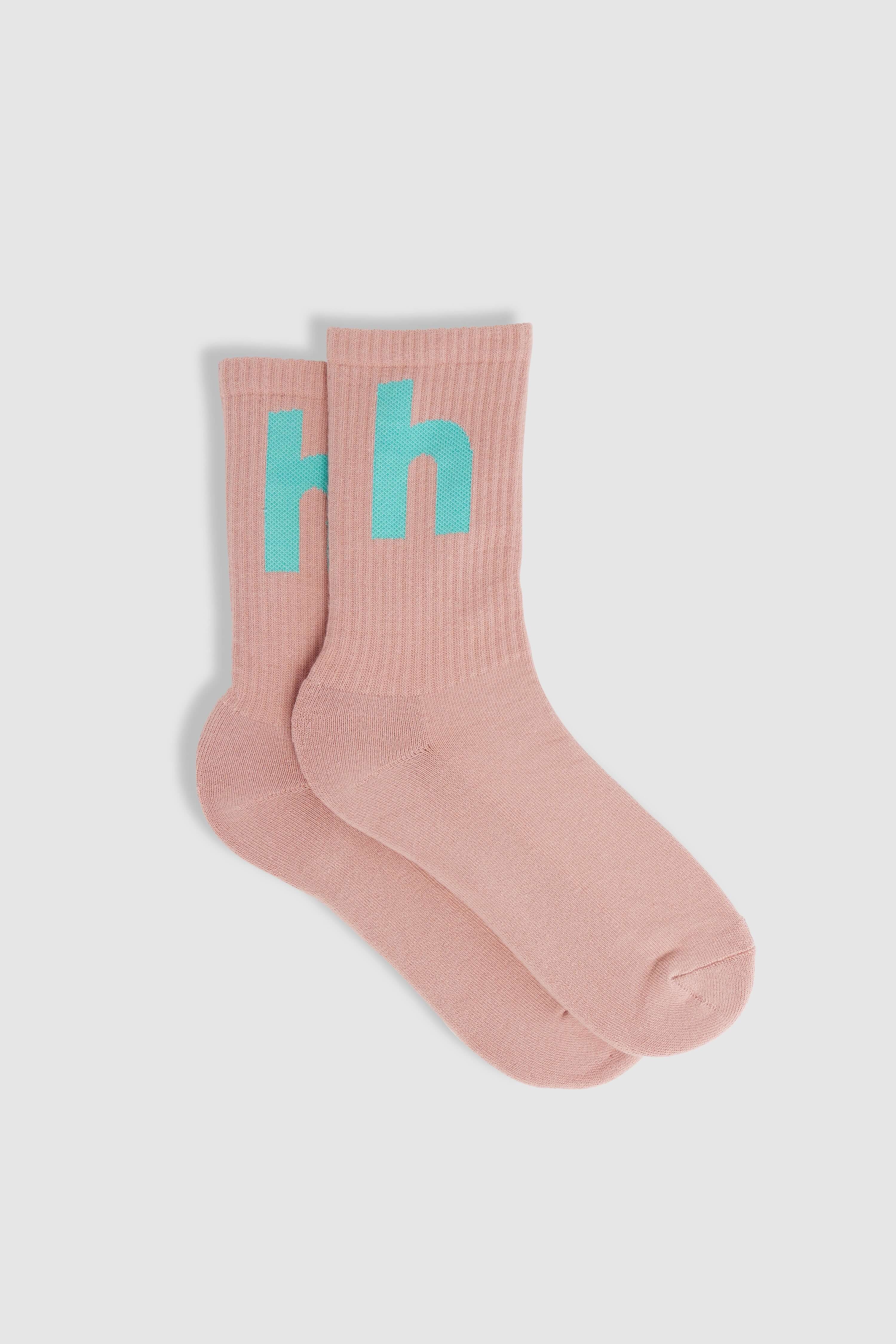 LES CHAUSSETTES DE SPORT BLANCHES ET ROSE - T'HEIM