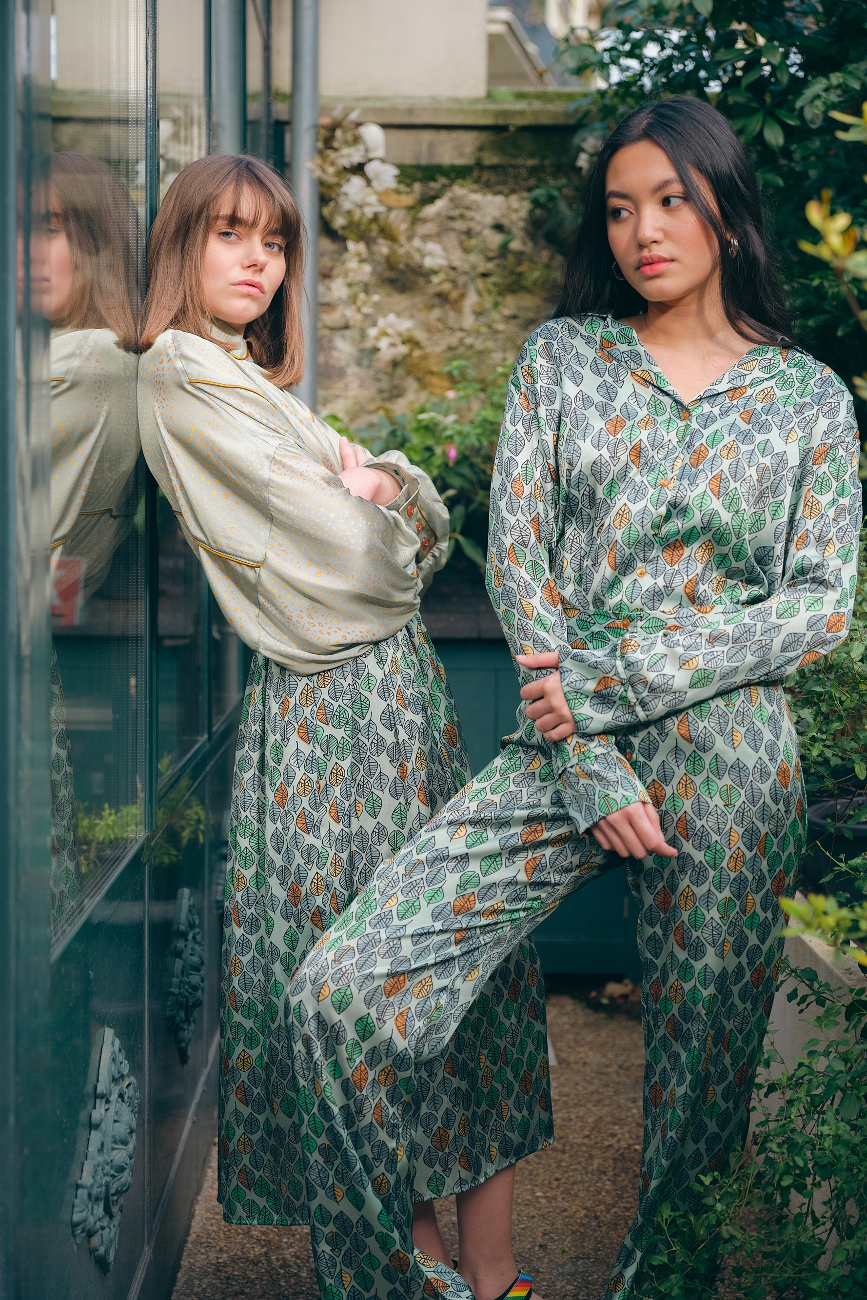 Pyjama Ulysse en imprimé Feuillage vert