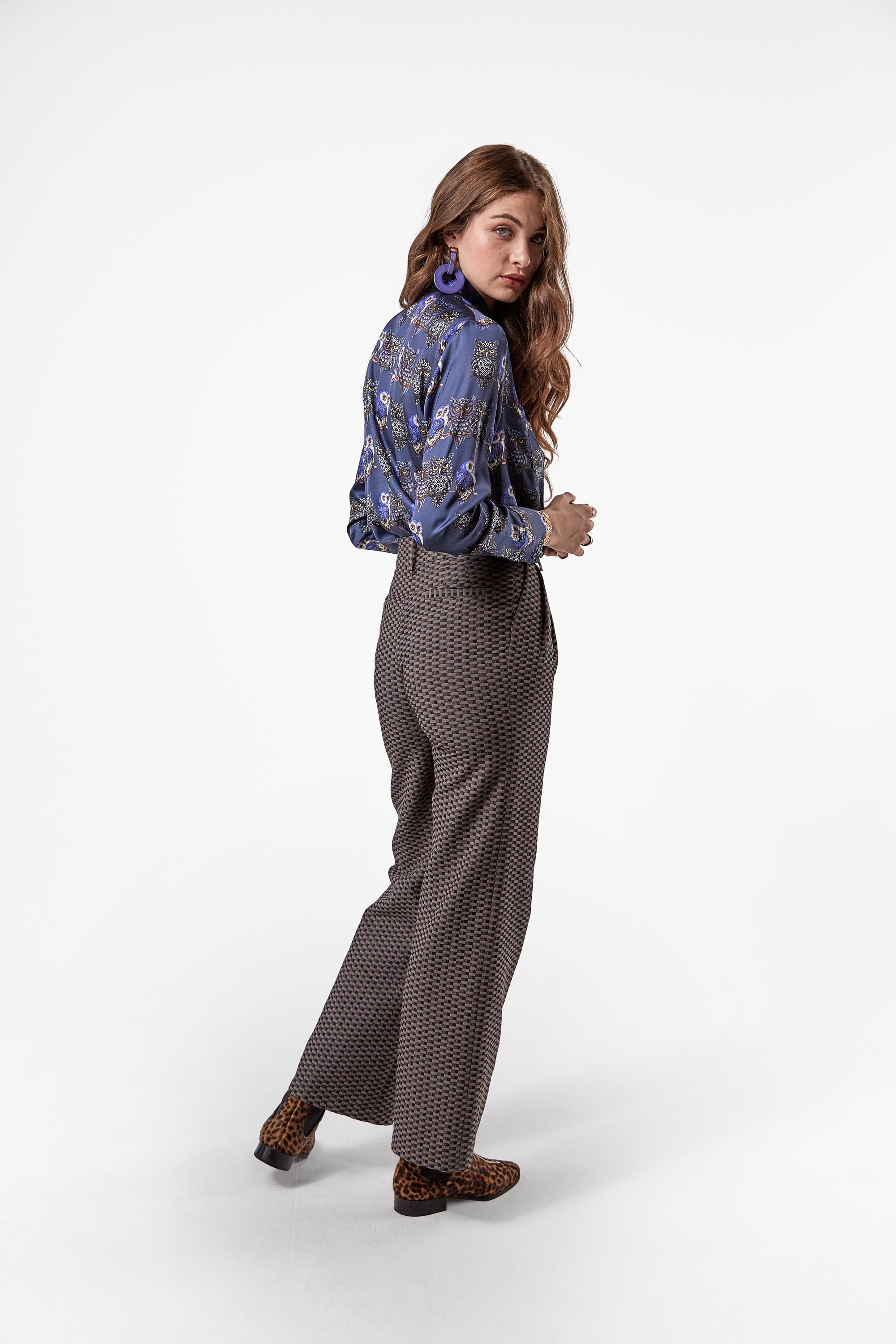 Moor pants in tatami jacquard