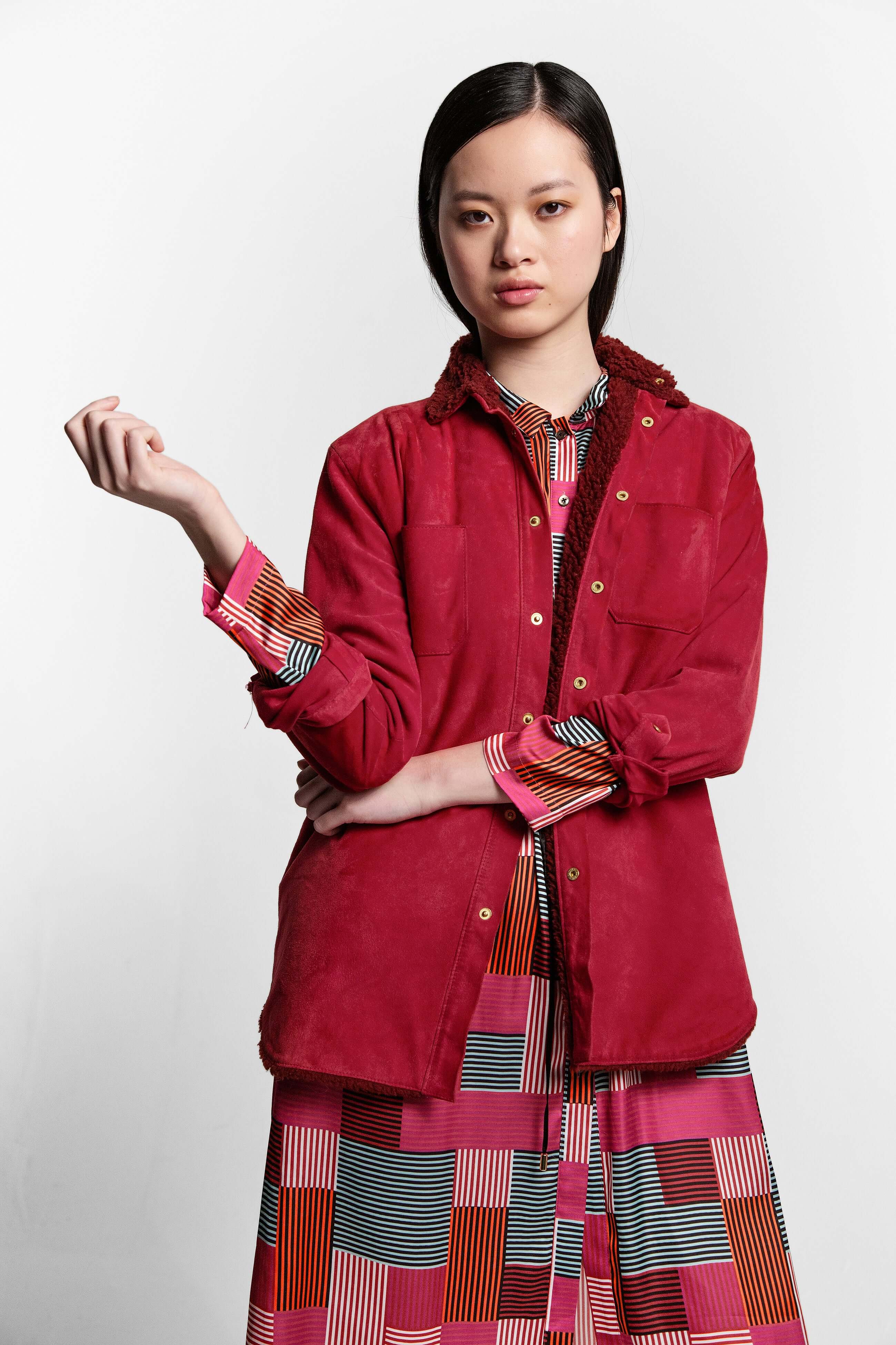 Chemise Dori en daim fuschia