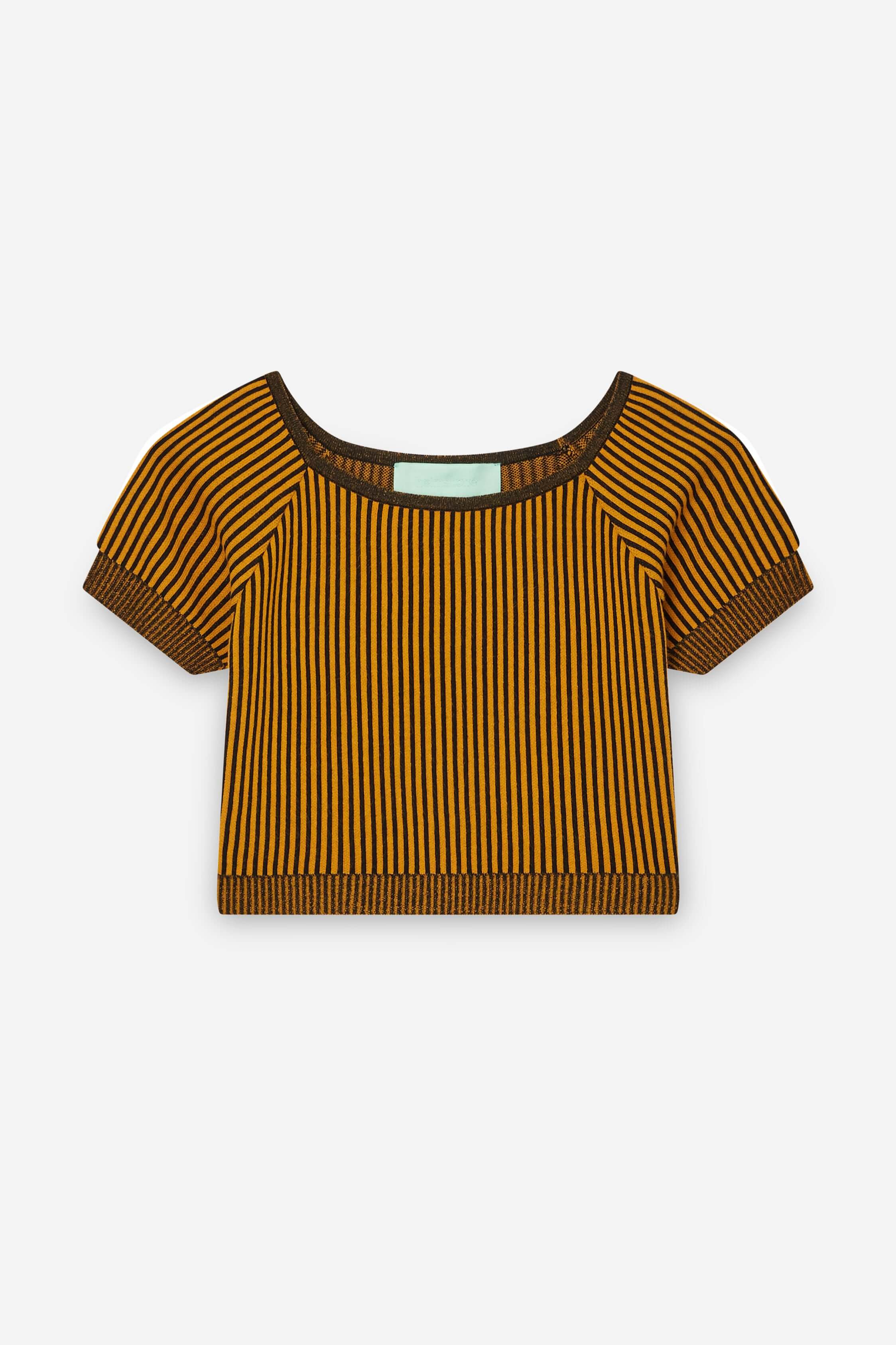 Crop Top Tanya in Gold Lines knit