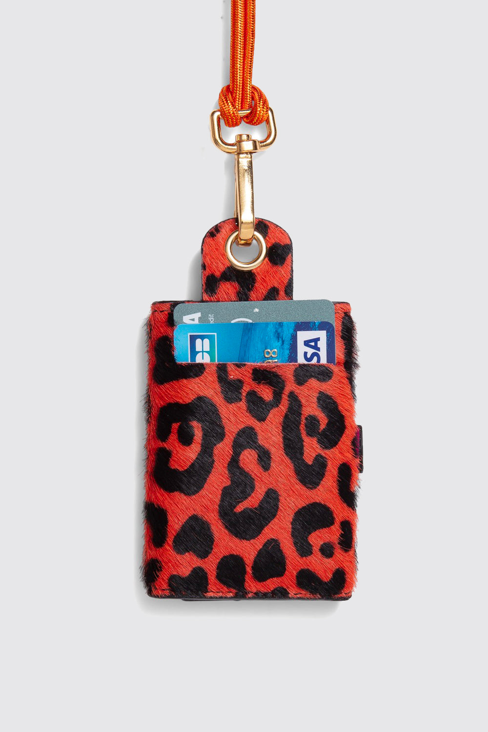 The Minis - 6 Key Holder in orange Leopard leather