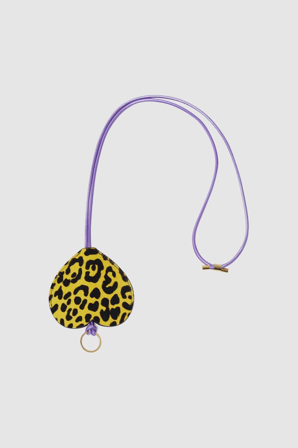 The Minis - Long Porte-clef à cordon en imprimé léopard jaune