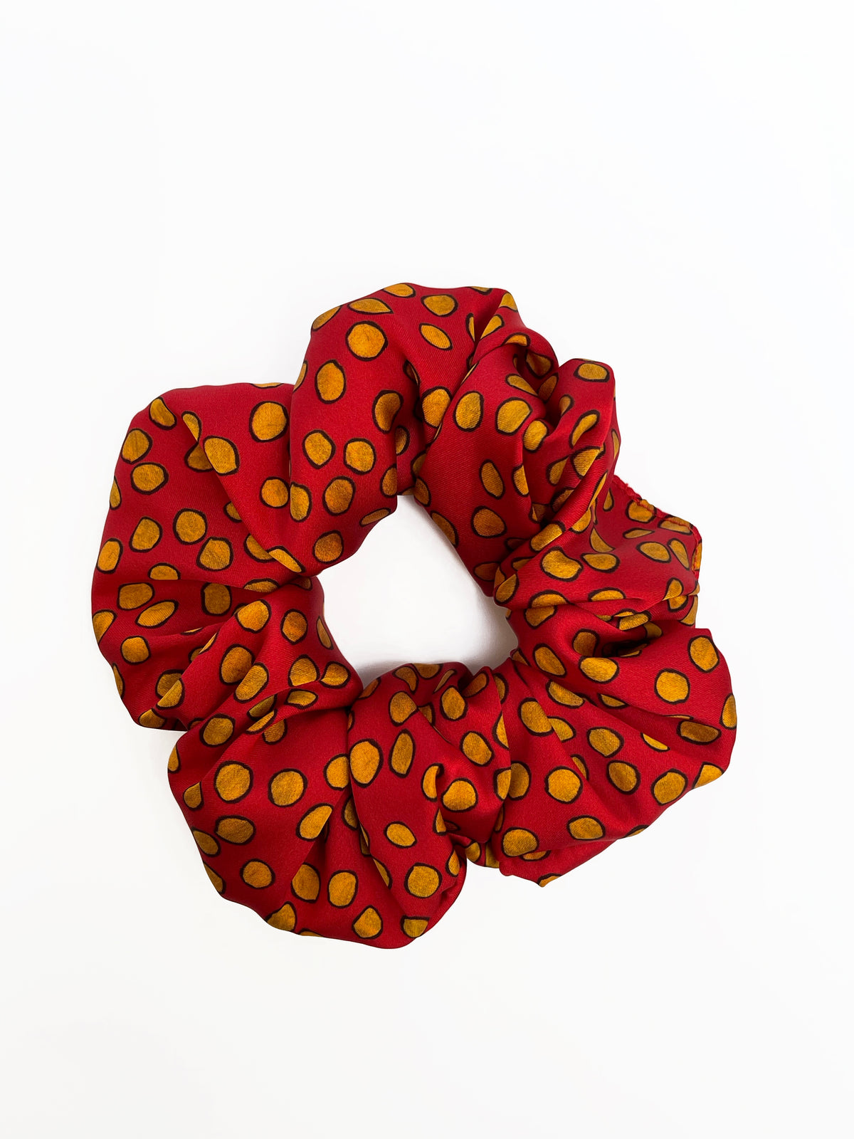 Scrunchie in Red Messy dots