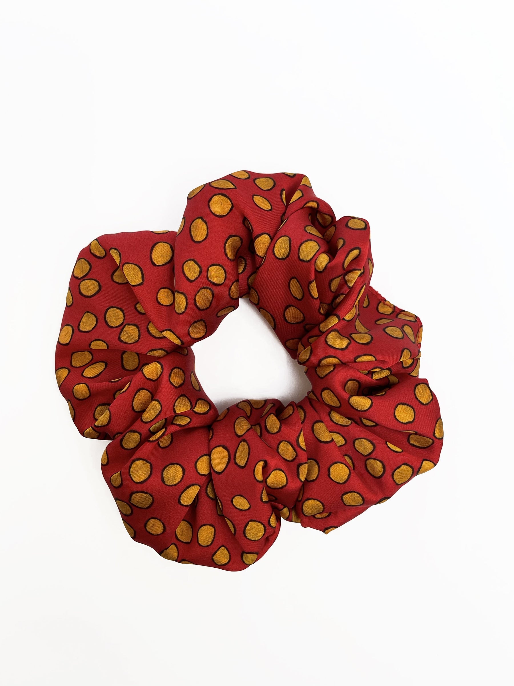 Scrunchie in Red Messy dots