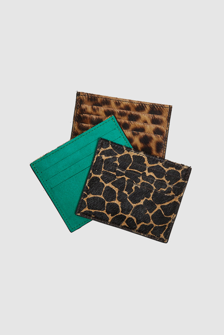 The Minis - Card holder in Giraffe leather