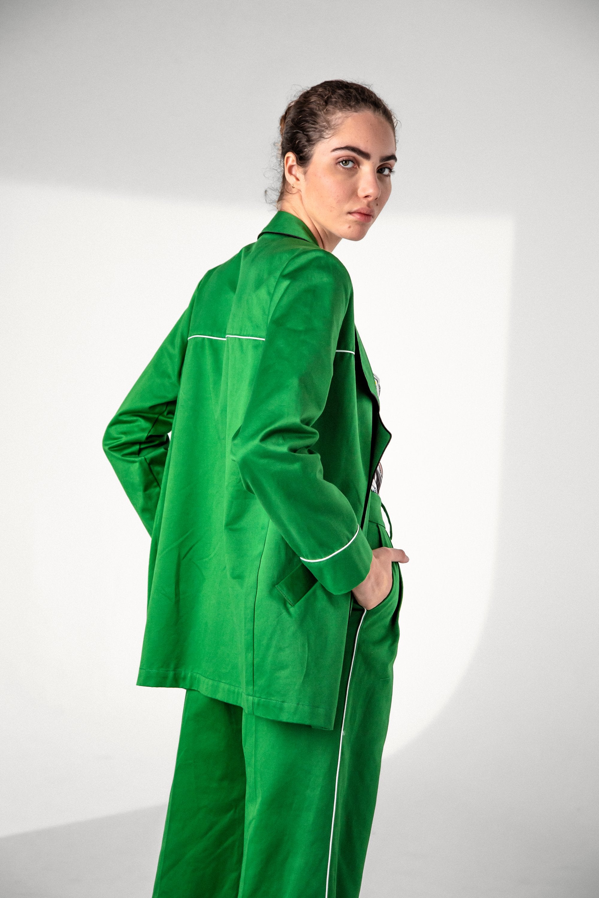 Tichy coat in green canvas